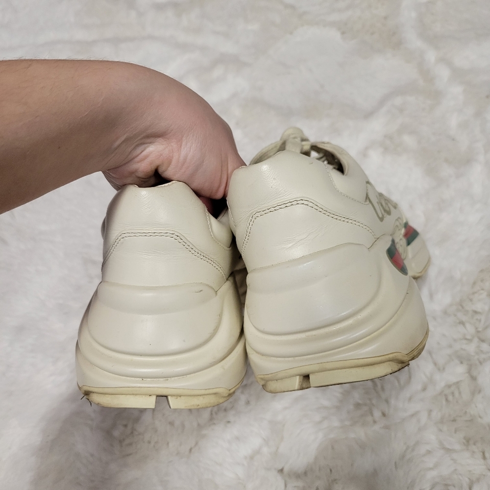 Gucci woman’s Rython Vintage logo leather sneakers Size 37 7 - Picture 6 of 14